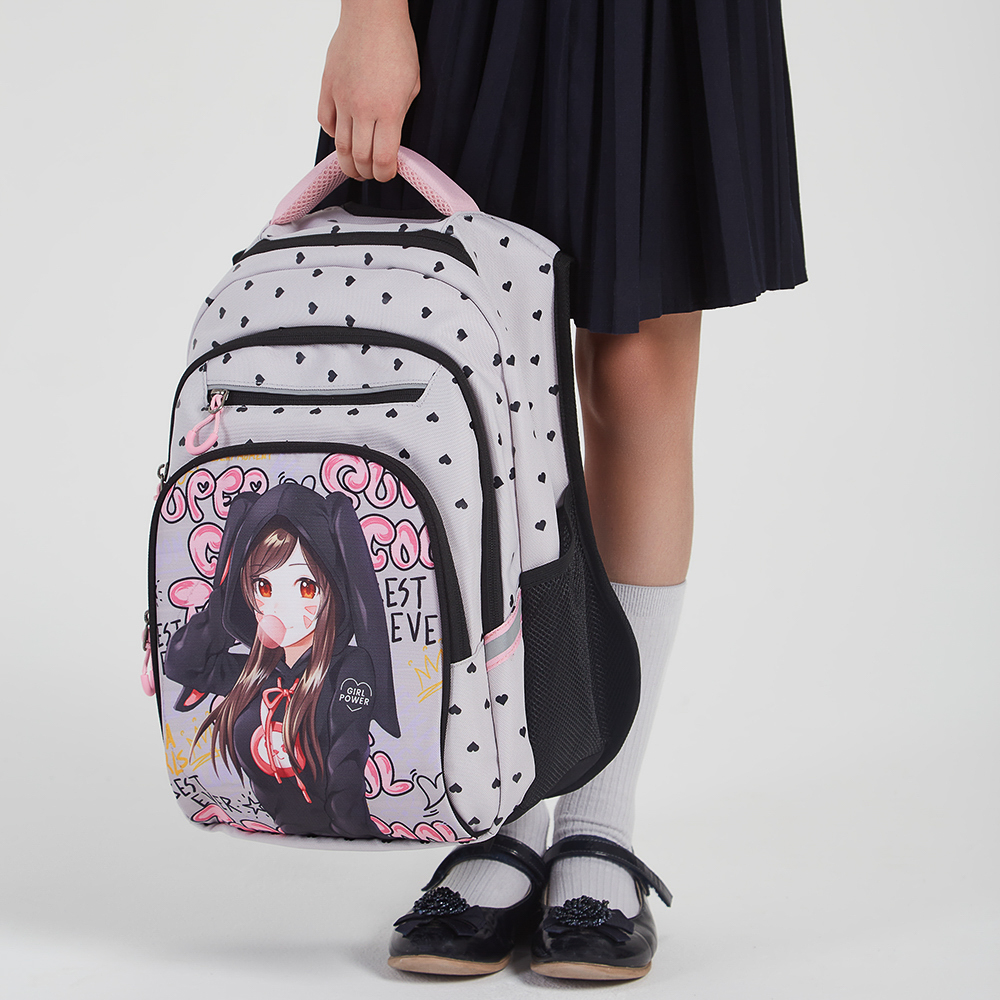 Гёрл Павер Рюкзак школьный 41х28х16см, 2 отд., 4 карм., эргон.спинка, ручка, ПЭ, отд.иск.кожей, арт.№ 577-007