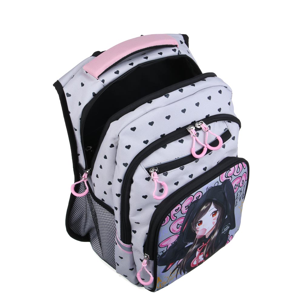 Гёрл Павер Рюкзак школьный 41х28х16см, 2 отд., 4 карм., эргон.спинка, ручка, ПЭ, отд.иск.кожей, арт.№ 577-007