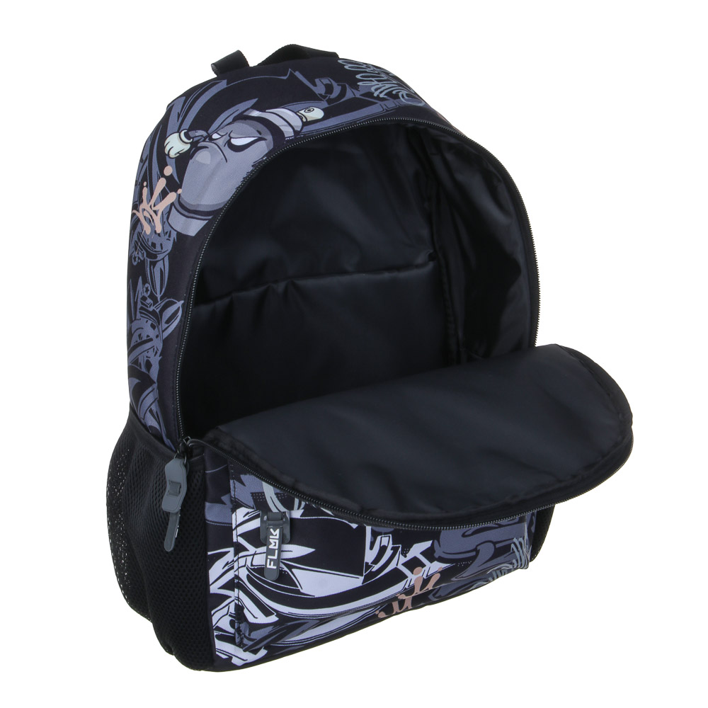 Рюкзак подростковый 40х30х15см, 1 отд., 4 кармана (1 на спинке), ПЭ, пулеры из силикона, "Графити", арт.№ 555-011