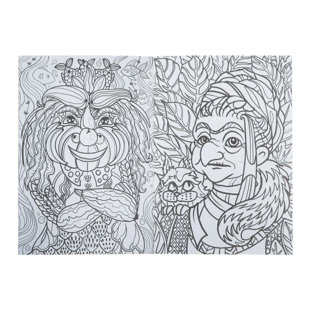 УИД Раскраска Baba-Yaga с наклейками, бумага, 10,5x14,8см, 16стр. 4 дизайна, арт.№ 290-358