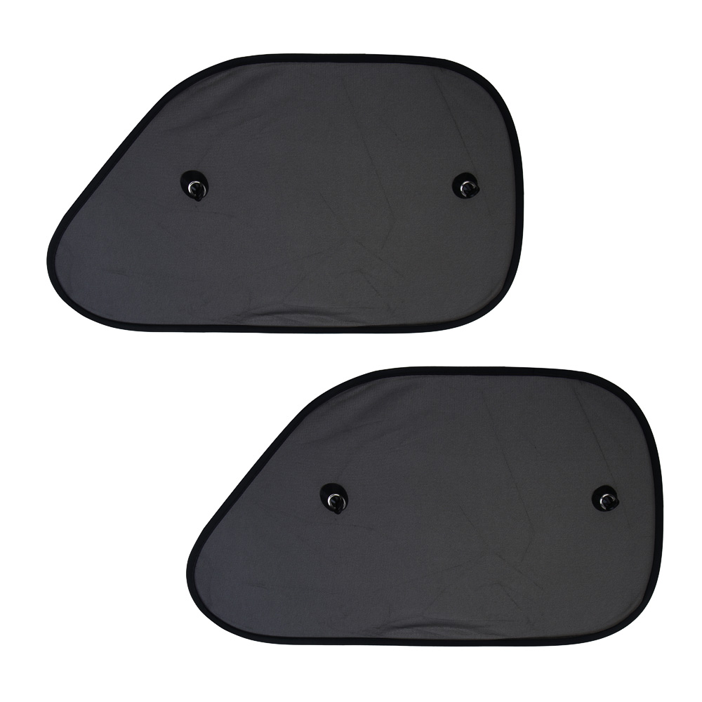 Комплект шторок 2шт. на боковое переднее стекло на присоске 65x38см черные, 110026BK, арт.№ 718-039