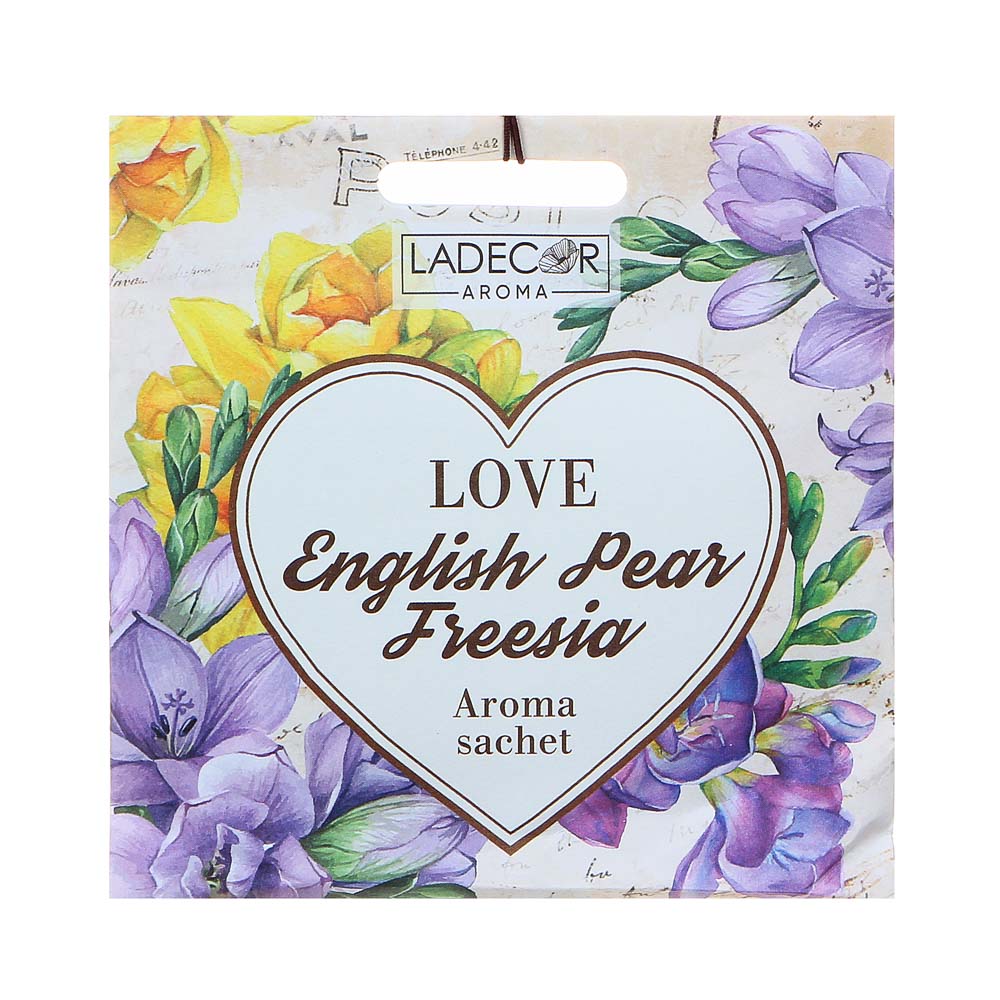 LADECOR Аромасаше 10гр, с ароматами любви, лотос и лилия, янтарь, груша и фрезия,париж, арт.№ 425-127