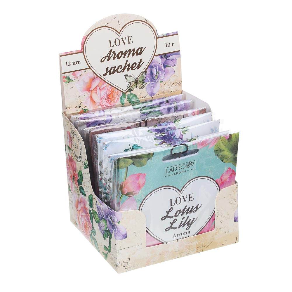 LADECOR Аромасаше 10гр, с ароматами любви, лотос и лилия, янтарь, груша и фрезия,париж, арт.№ 425-127