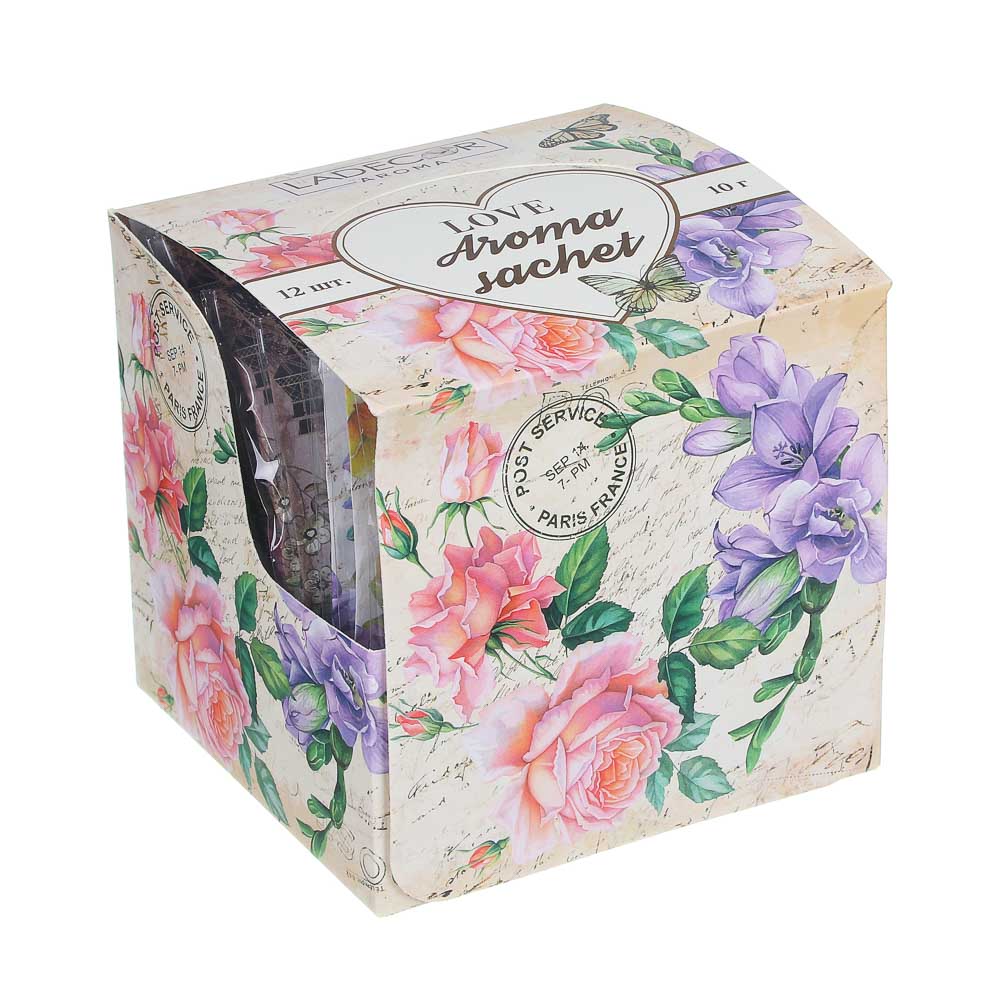 LADECOR Аромасаше 10гр, с ароматами любви, лотос и лилия, янтарь, груша и фрезия,париж, арт.№ 425-127