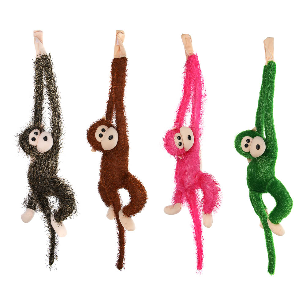 ИГРОЛЕНД Игрушка мягкая "Обезьянка-обнимашка" со звуком, 35-64 см, полиэстер, 3xAG13, микс видов, арт.№ 264-478