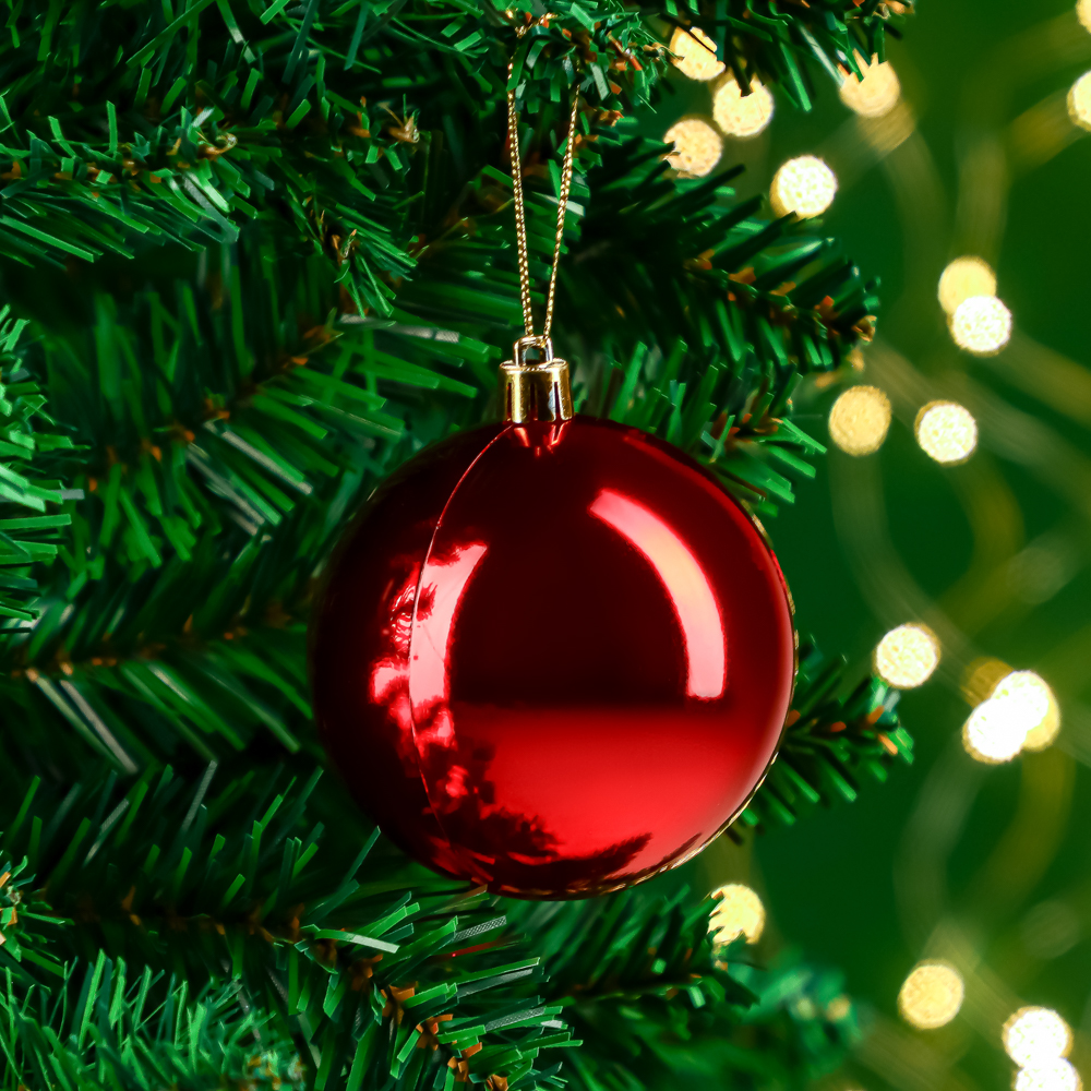 СНОУ БУМ Набор шаров 4шт 8см пластик, красный, арт.№ 372-579