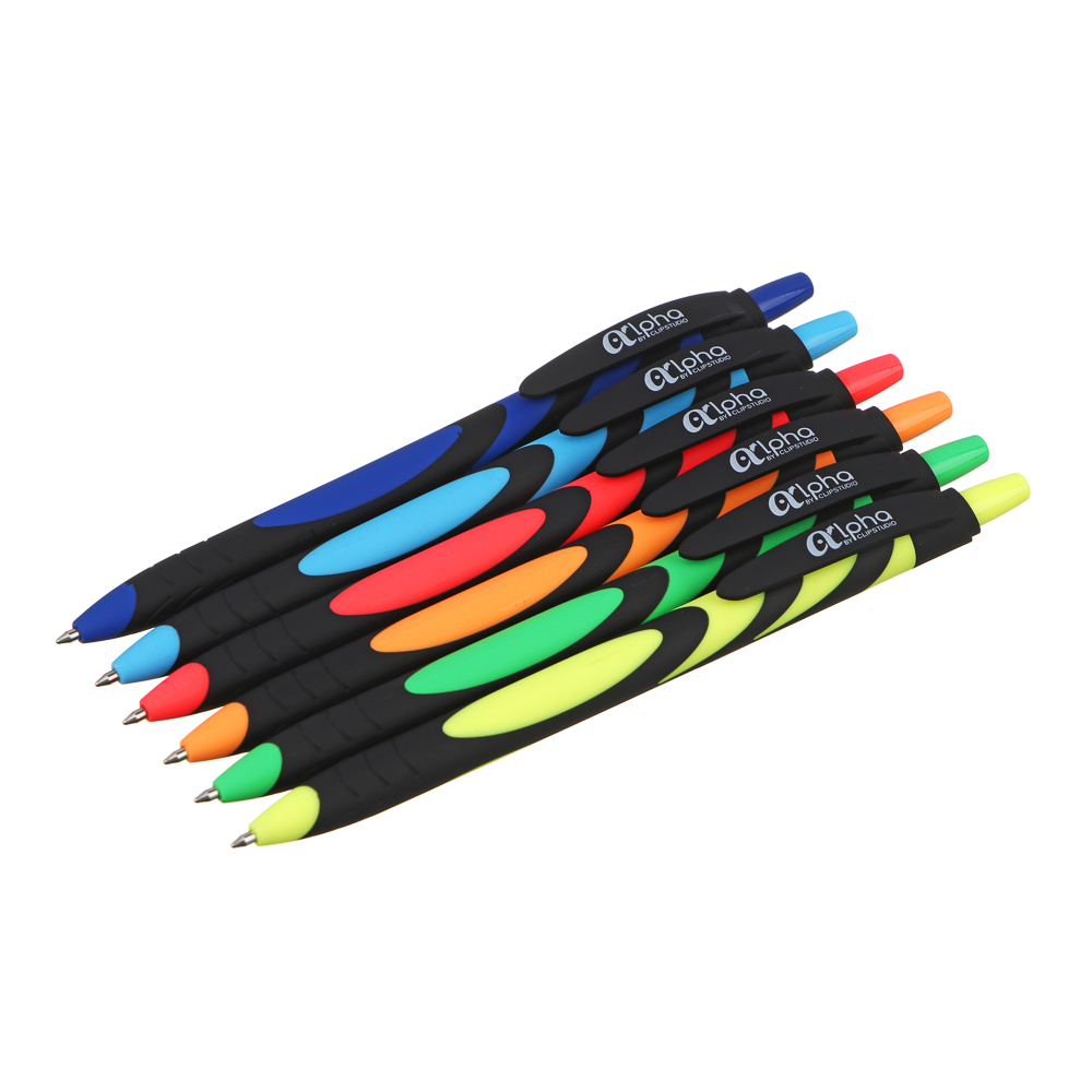 Авторучка шариковая ClipStudio синяя, наконечник 0,7 мм, 6 цветов корпуса, софт-тач, арт.№ 626-060