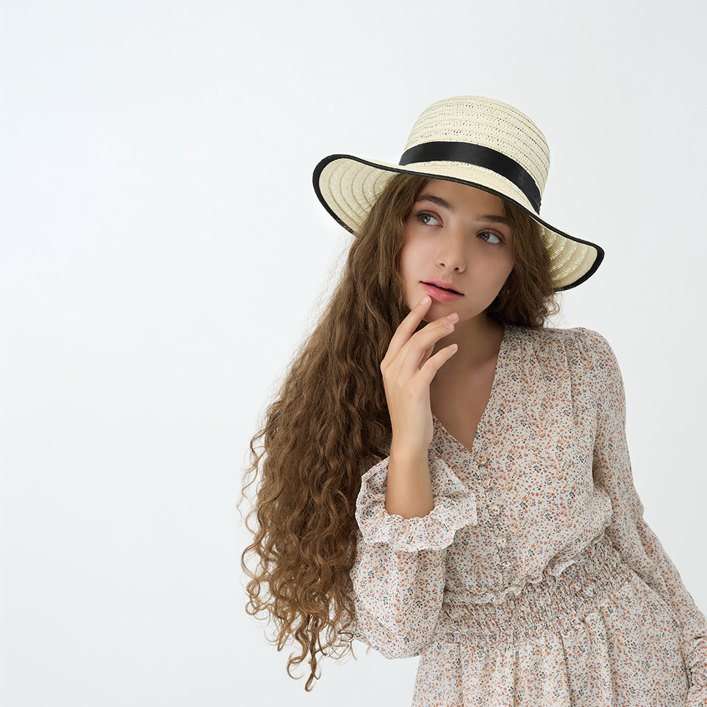 GALANTE Шляпка женская с контрастной окантовкой, р-р 56, 100% целлюлоза, 3 цвета, арт.№ 314-013