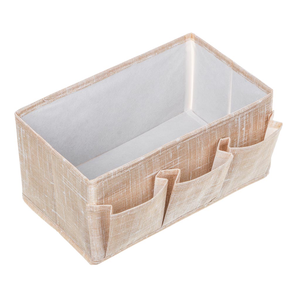 Комплект коробов тм VETTA ЛЁН, текстиль, бежевый, 25х15х12см, 2 шт, арт.№ 457-642