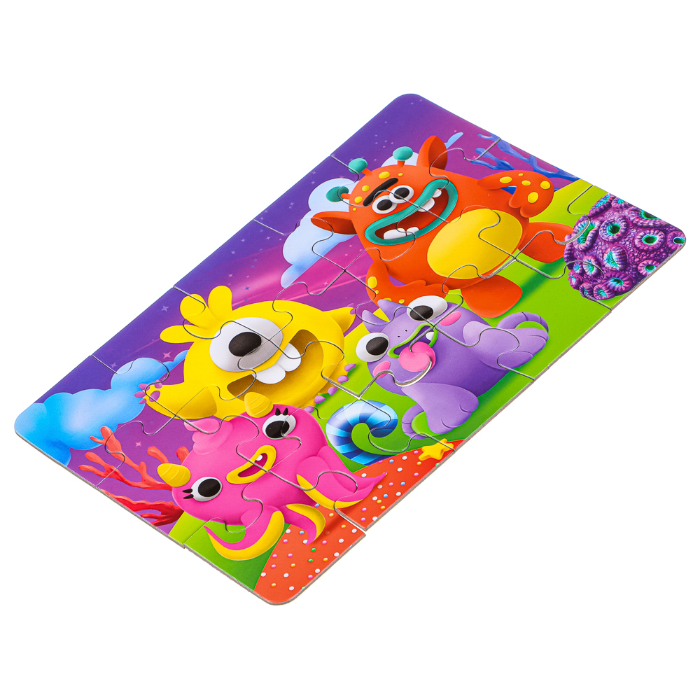 ИГРОЛЕНД Пазл 15 деталей Мультфильмы, картон, 18х13см, 8-12 дизайнов, ORIGAMI, арт.№ 898-005