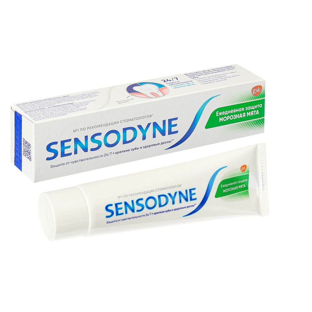 Зубная паста SENSODYNE Ежедневная защита Морозная мята/Мягкая мята, 65 г, арт.№ 981-054