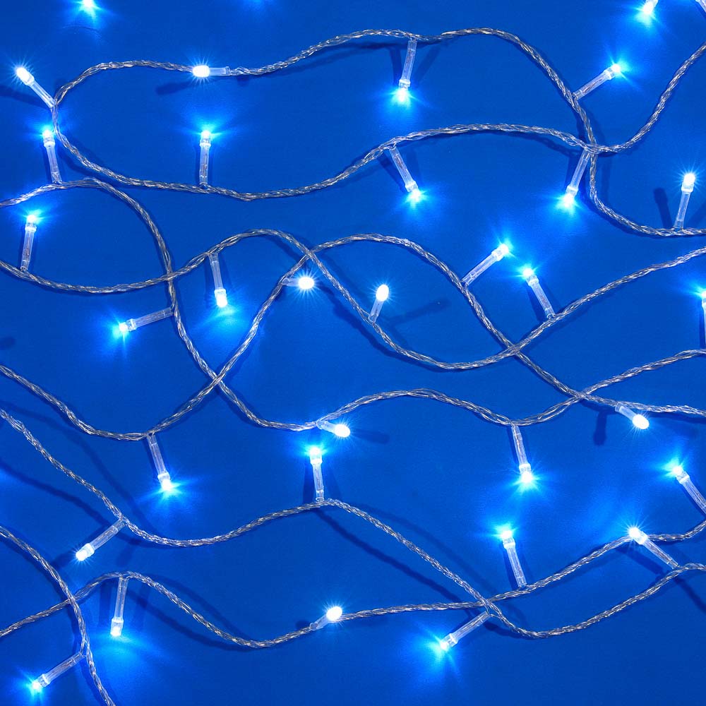 Гирлянда вьюн 14 м СНОУ БУМ, 180 LED ламп, постоянное белое свечение, ПВХ прозрачный, 220В, арт.№ 384-039