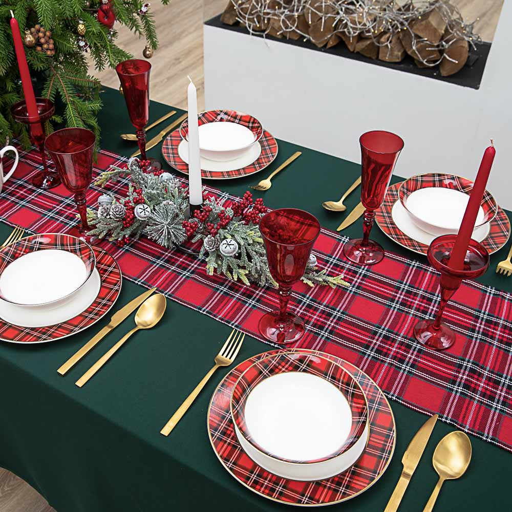 PROVANCE Шотландка Подставка декоративная (дорожка) 30х140см, 100% хлопок, арт.№ 492-034