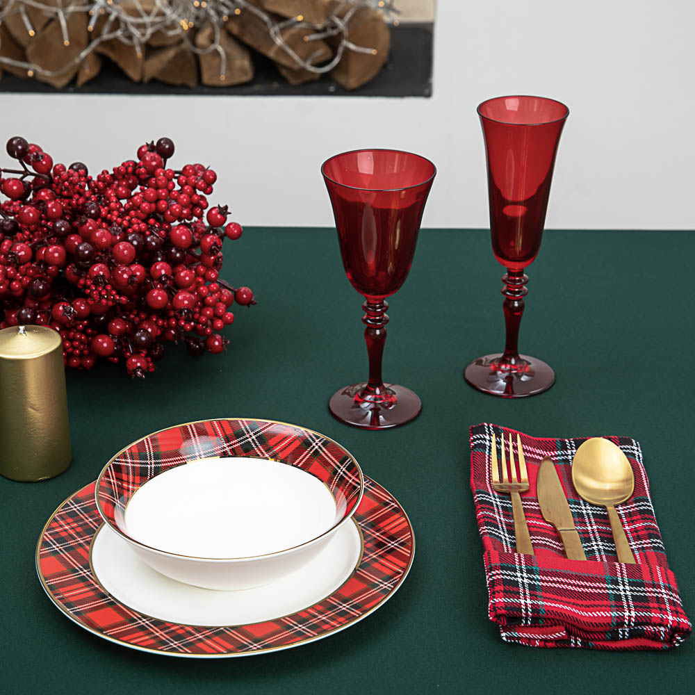 PROVANCE Шотландка Подставка декоративная, 2шт в комплекте, 40х40см, 100% хлопок, арт.№ 492-040