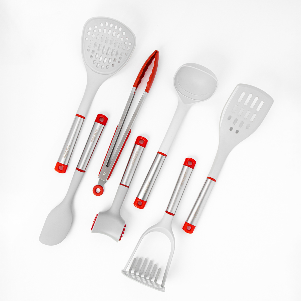SATOSHI Премьер Набор кух. принадлежностей,7пр: щипцы,лопатка-2шт,молоток,половник,толкушка,шумовка, арт.№ 881-001