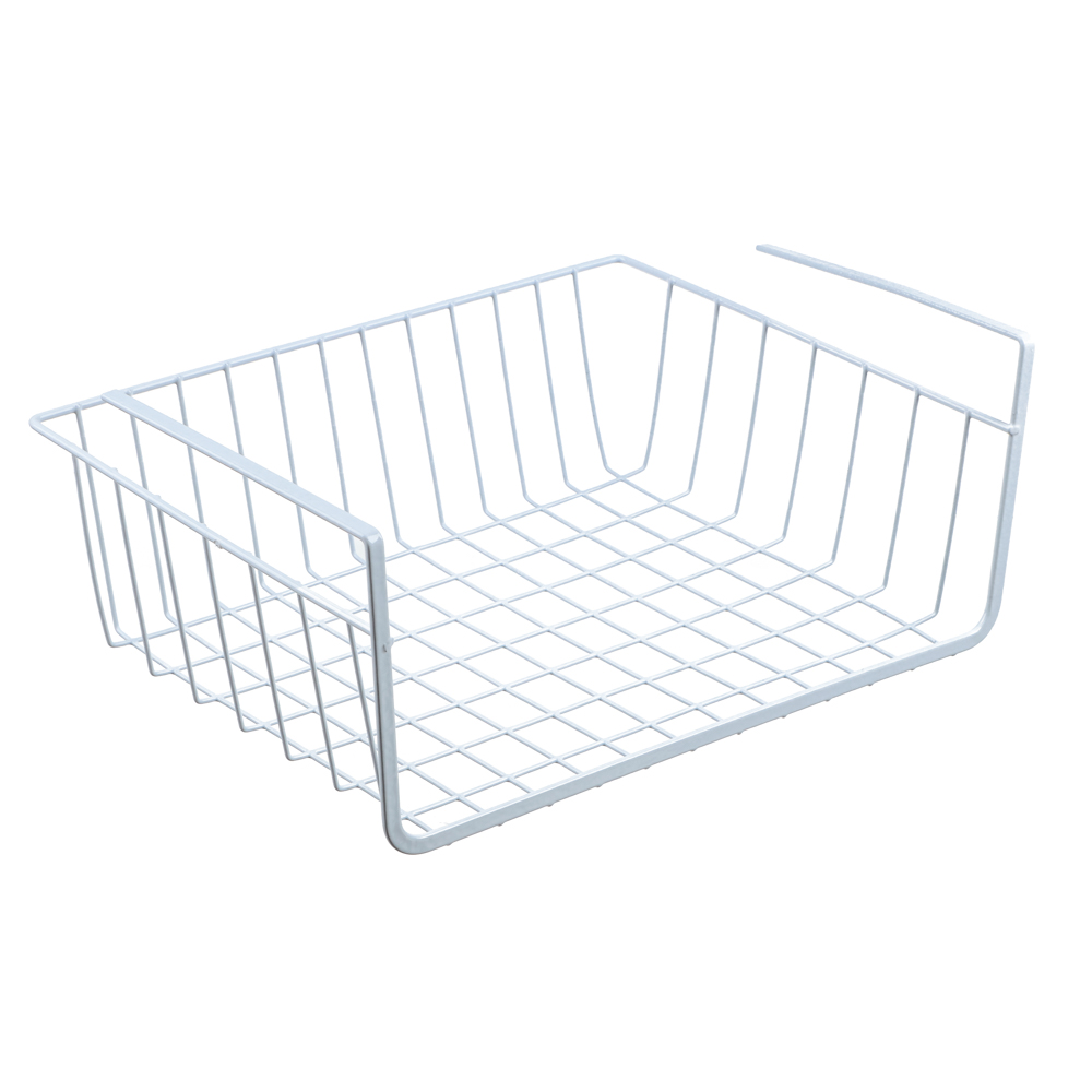 Корзина подвесная на полку тм VETTA, 35х26х13,5см, металл, цвет белый, арт.№ 481-060