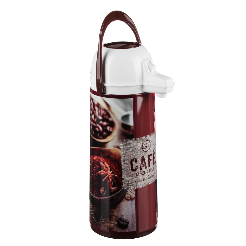 VETTA Термос с пневмонасосом, стеклянная колба, 1,9 л., 4 дизайна, арт.№ 841-727