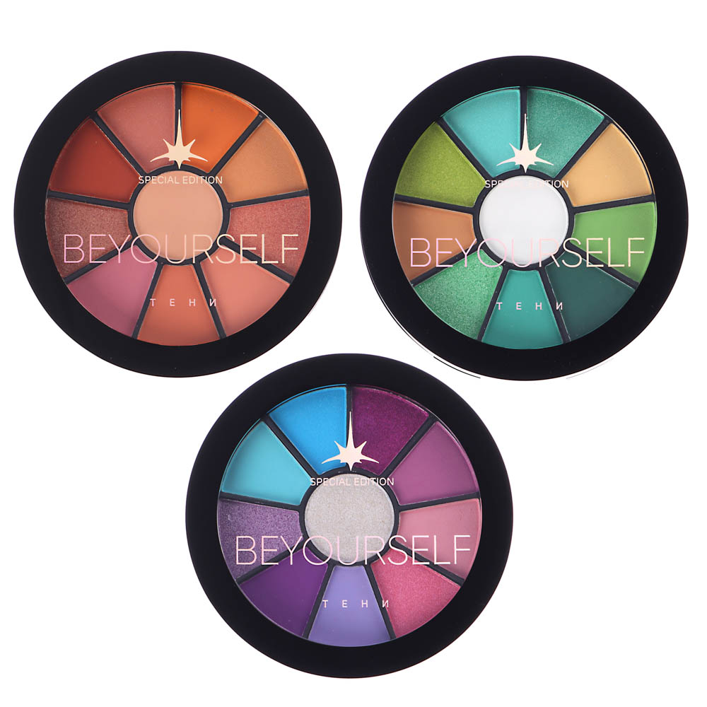BY ЮНИLOOK Тени для век 10-цветные, 10 гр, 3 тона, арт.№ 330-456