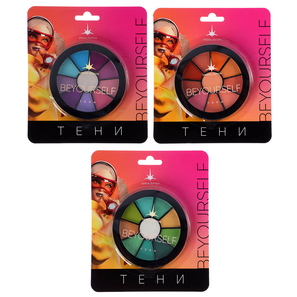 BY ЮНИLOOK Тени для век 10-цветные, 10 гр, 3 тона, арт.№ 330-456