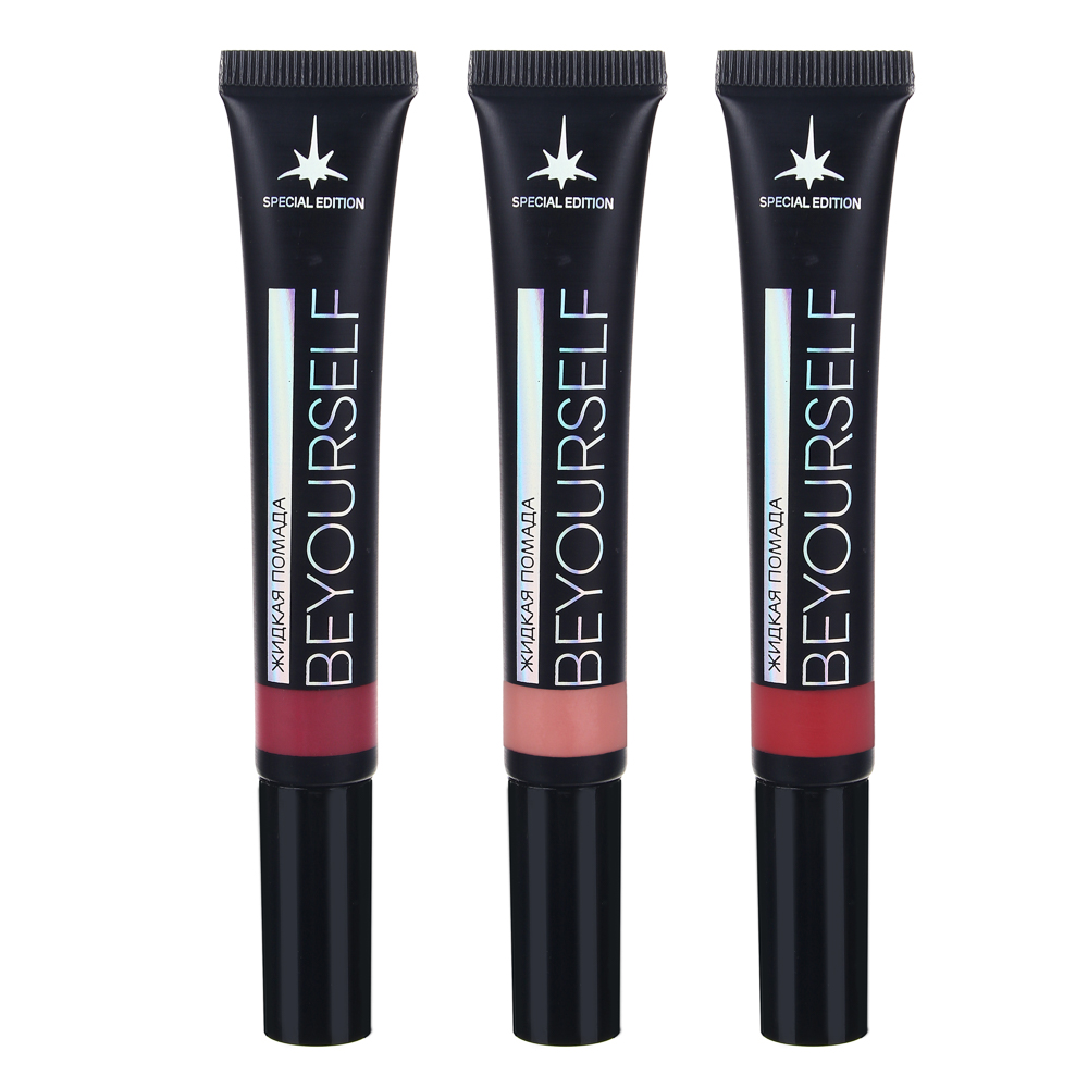 BY ЮНИLOOK Помада жидкая для губ с кушоном, пудровый финиш, 8мл, 3 тона, арт.№ 330-457