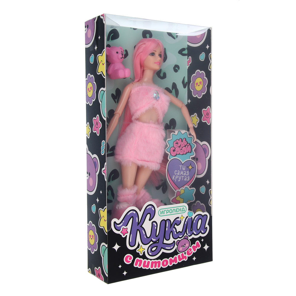 ИГРОЛЕНД Кукла 30 см с питомцем, PVC, ABS, 15,5х5,5х31 см, арт.№ 267-899