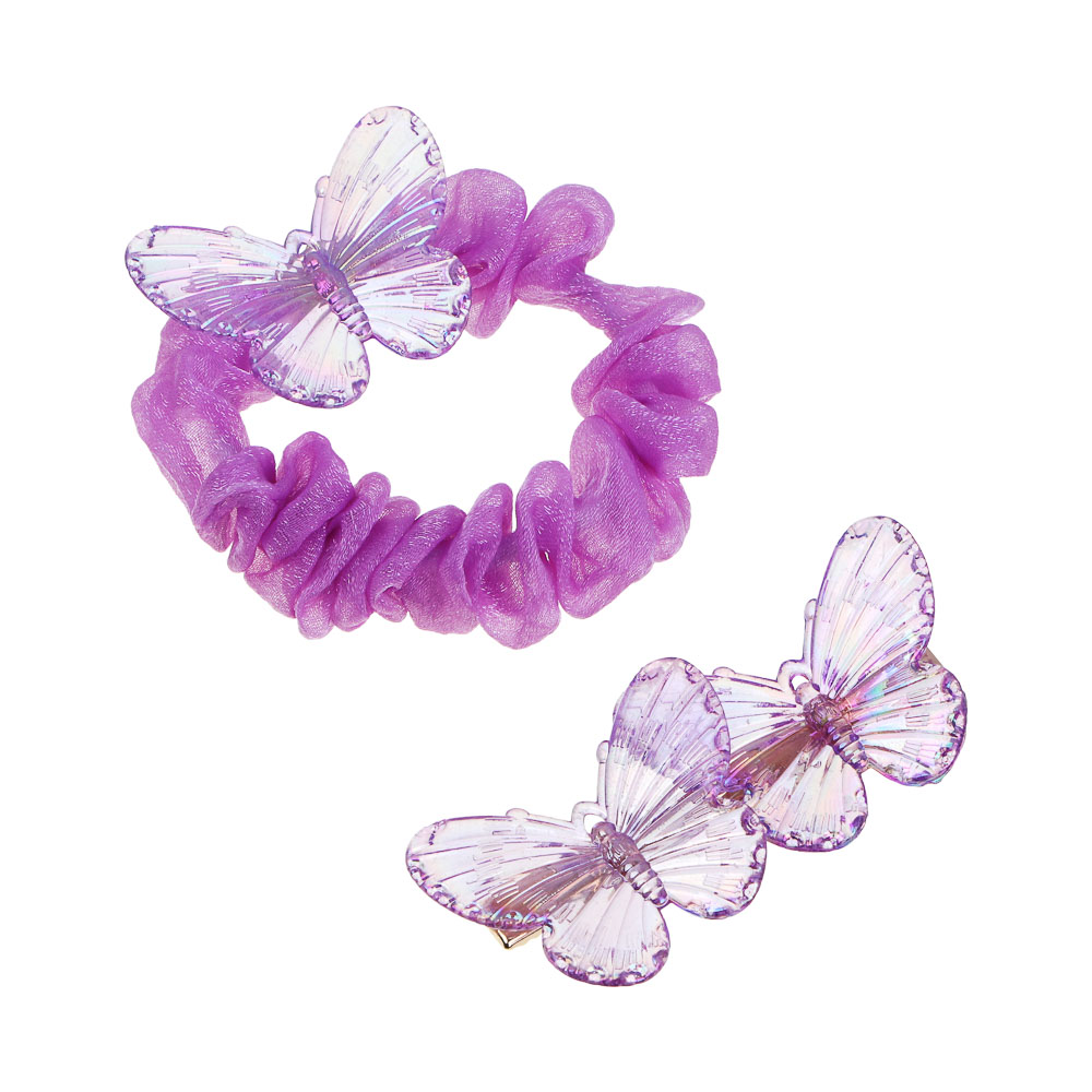 ЮНИLOOK Детские аксессуары для волос: резинка и заколка, d6см, 5,5/6 см, металл, ПЭ, пластик, 2 диз., арт.№ 321-377