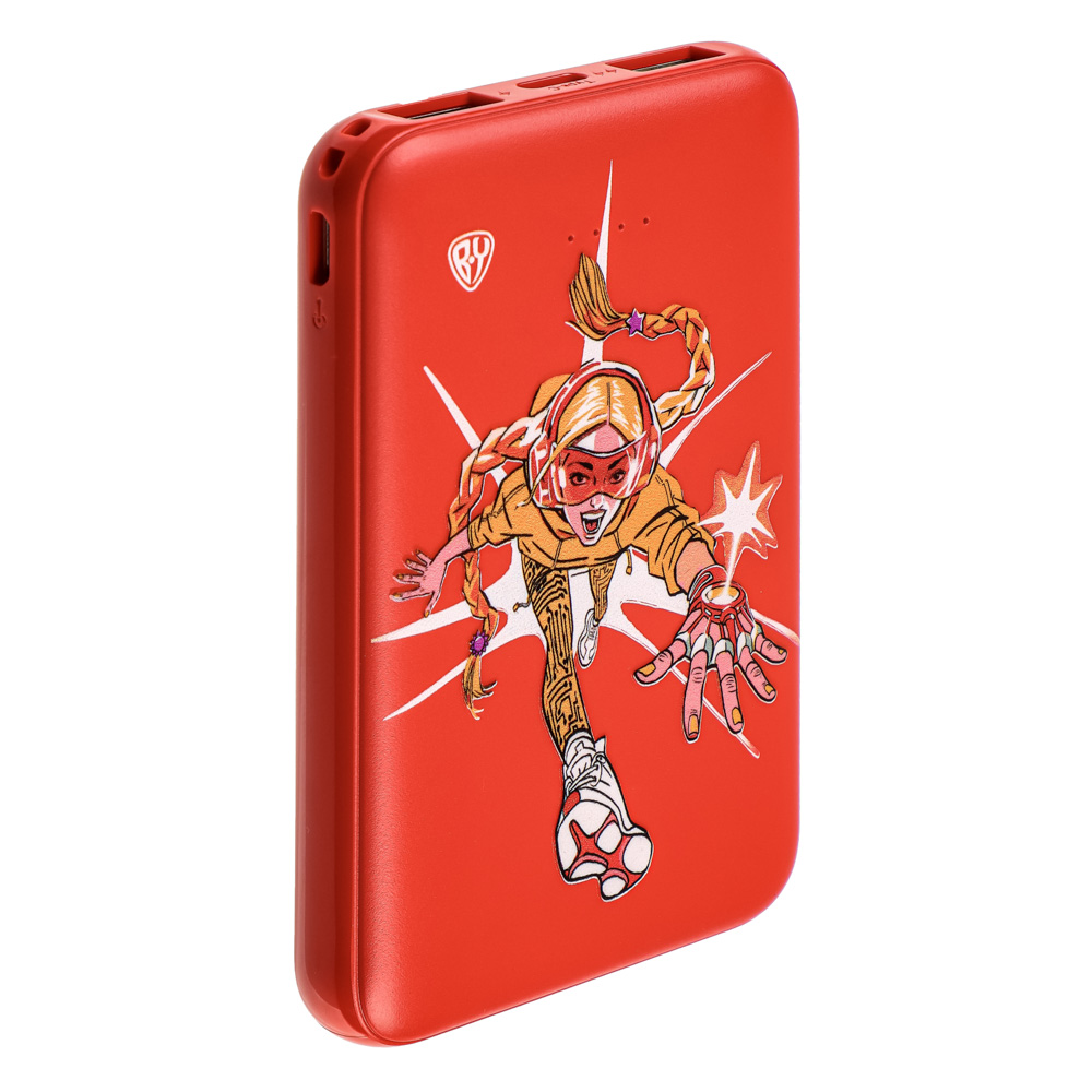 BY Аккумулятор мобильный, 5000мАч, 2xUSB, 2А, Герои, ЗАРЯ, арт.№ 031-036