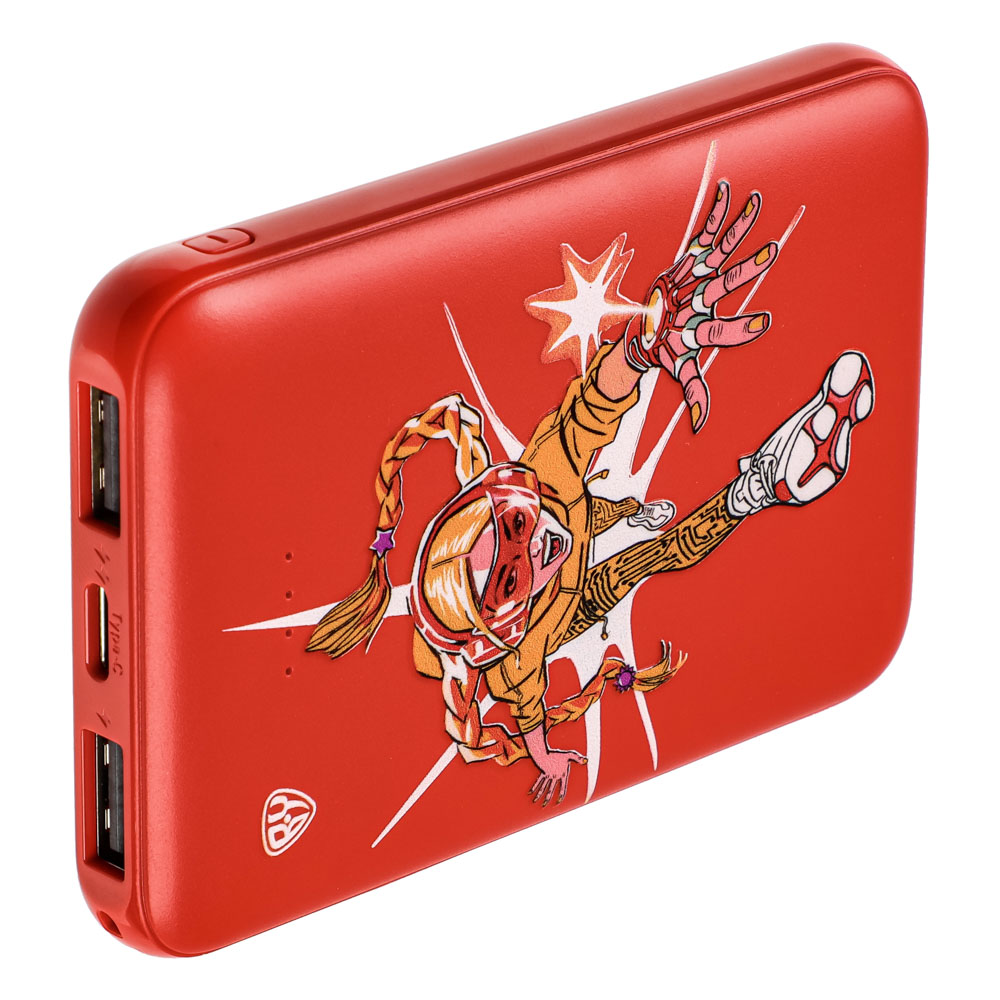 BY Аккумулятор мобильный, 5000мАч, 2xUSB, 2А, Герои, ЗАРЯ, арт.№ 031-036