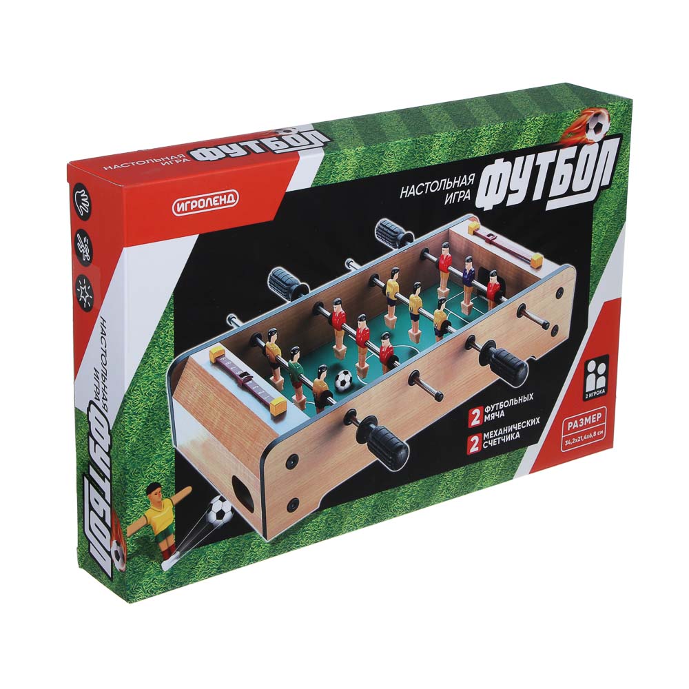 ИГРОЛЕНД Настольная игра "Футбол", металл, дерево, РР, ABS, 35,5х22х5,5см, арт.№ 897-113
