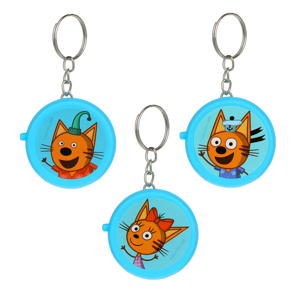 ИГРОЛЕНД Проектор-брелок "Три кота", 3хAG3, ABS, свет, 7х11х2см, 3 дизайна, арт.№ 295-179