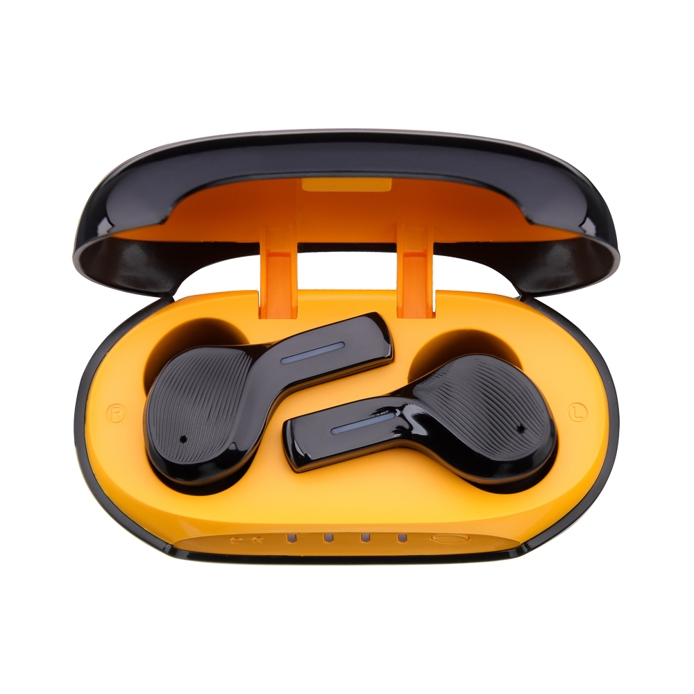 Наушники беспроводные TWS BY Рыжий, ANC шумоподавление, 37/320мАч, черно-оранжевые, арт.№ 410-204