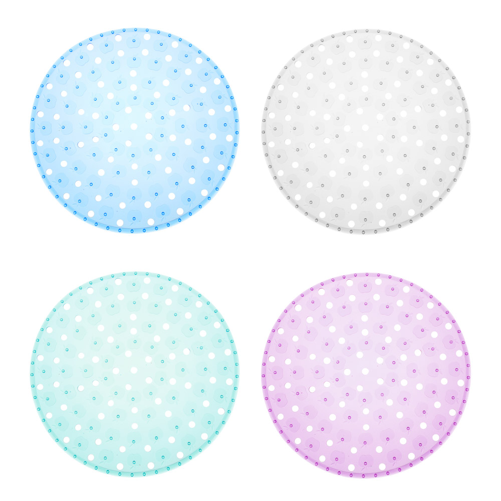 VETTA Коврик в раковину противоскользящий, ПВХ, d32см "Яблоки", 4 цвета, арт.№ 462-090