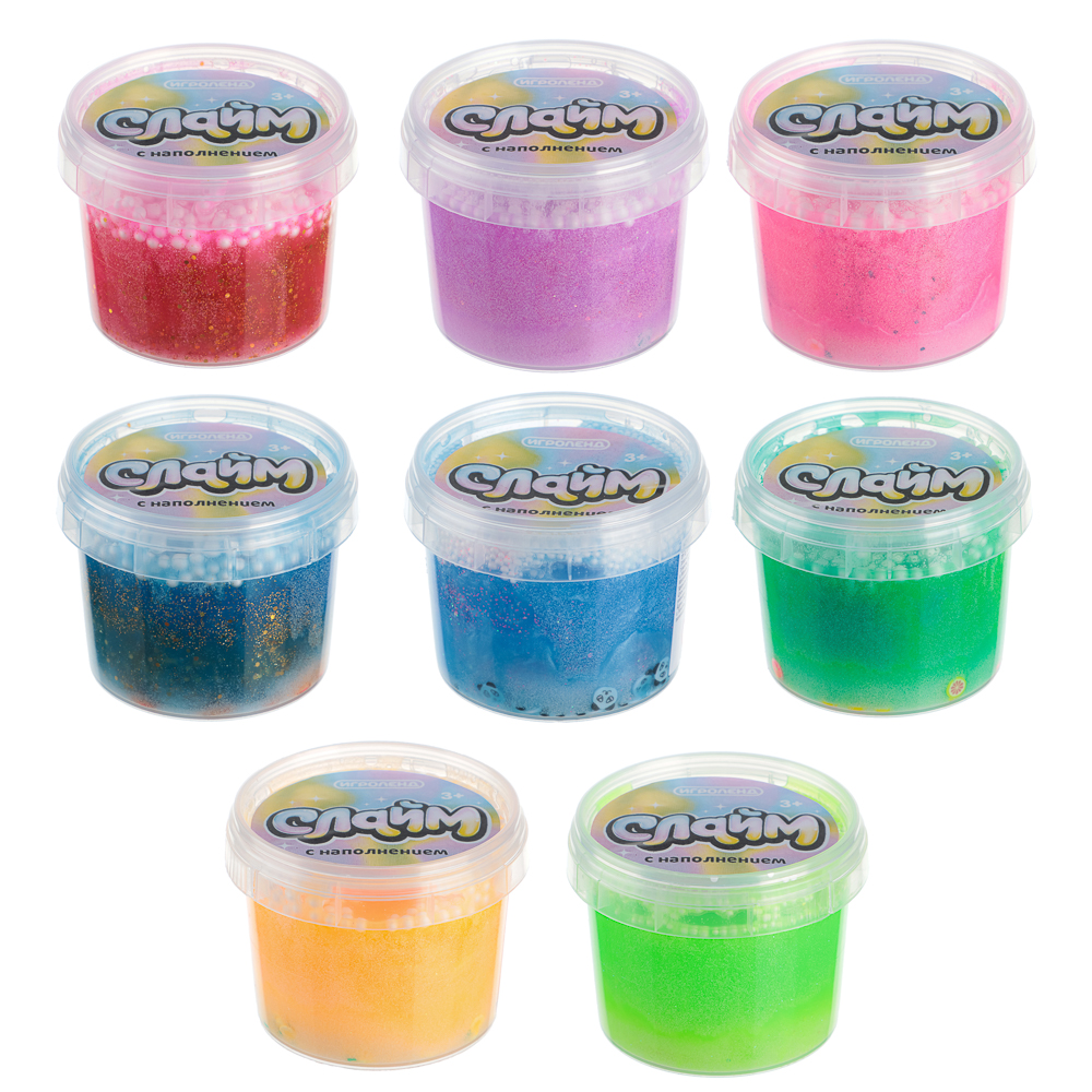 Игрушка Слайм с наполнением, ИГРОЛЕНД, 100 гр, арт.№ 218-072