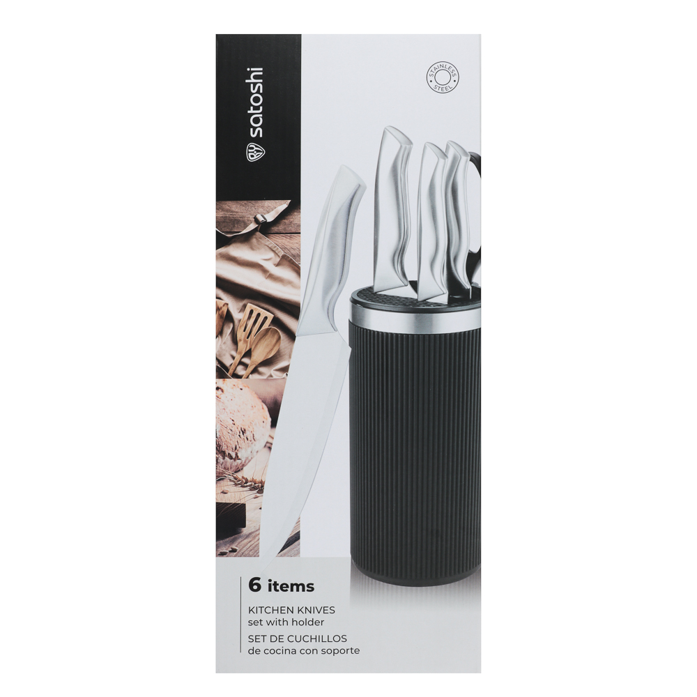 SATOSHI Саура Набор ножей кухонных 6пр, на подставке, арт.№ 803-402