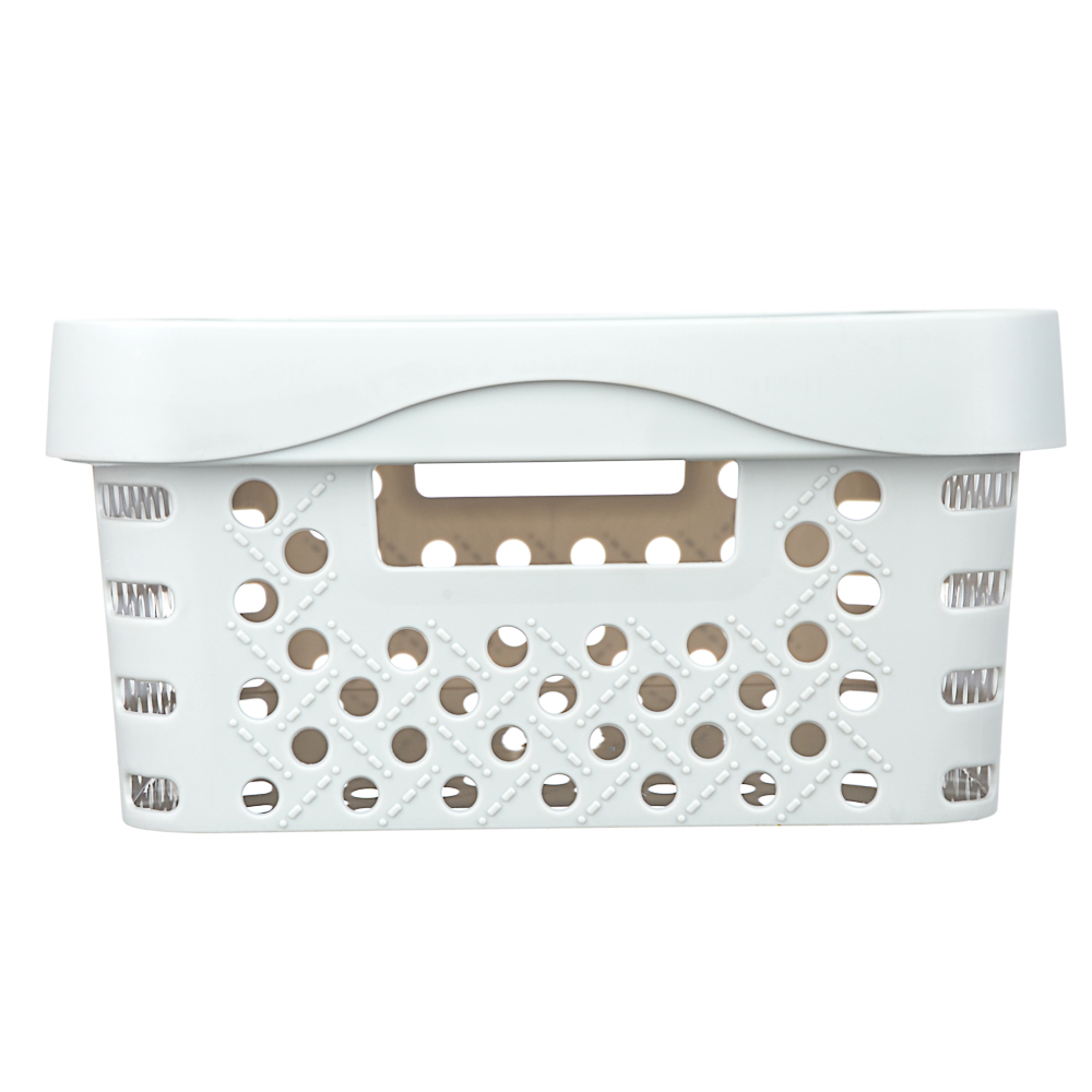 Корзина для хранения с крышкой 11л, 36,5х27,5х14см, пластик, 2 цвета, арт.№ 406-147