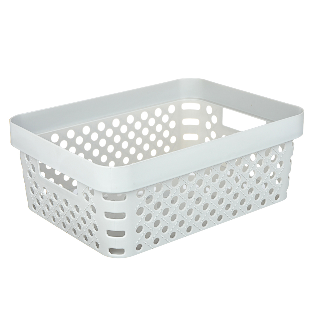 Корзина для хранения с крышкой 11л, 36,5х27,5х14см, пластик, 2 цвета, арт.№ 406-147