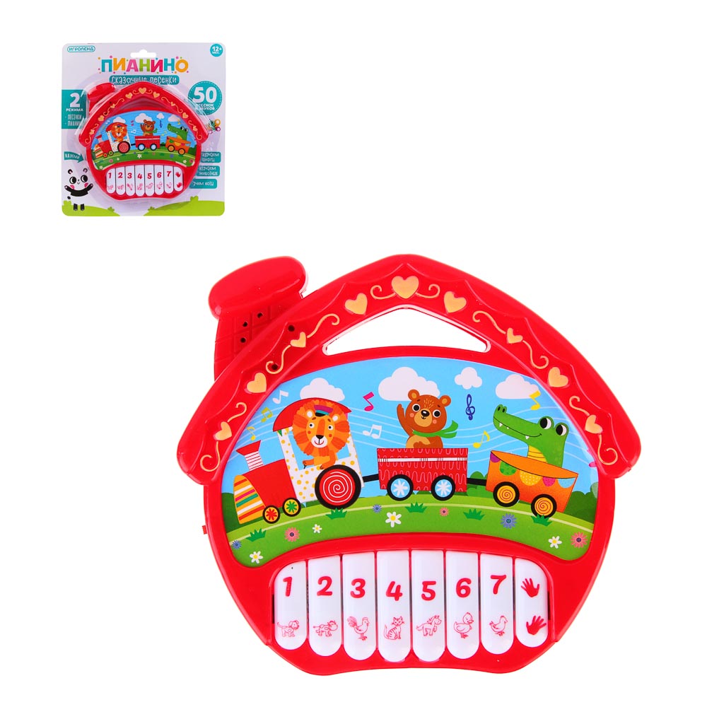 ИГРОЛЕНД Игрушка интерактивная "Пианино Сказочные песенки", звук, PP, 2АА, 20,3x21,4x2,8см, арт.№ 272-721