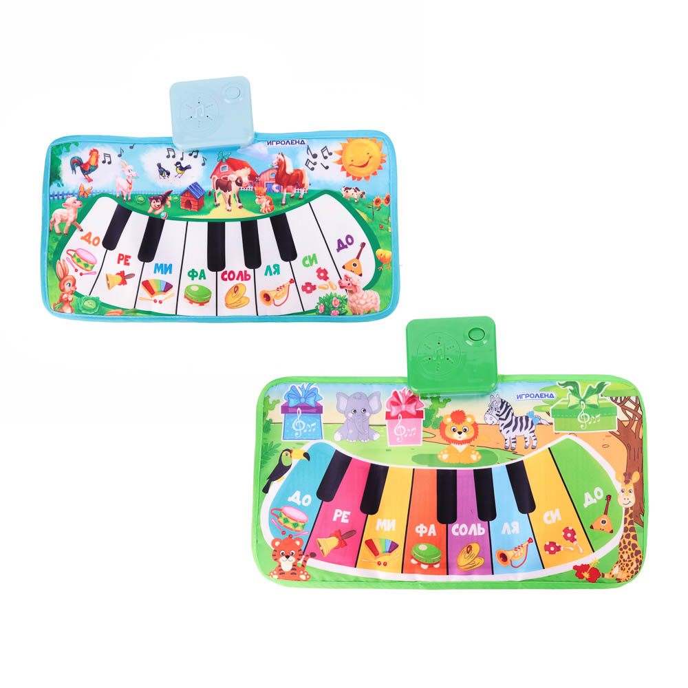 ИГРОЛЕНД Пианино музыкальное напольное, звук, 3хАА, PP, текстиль, 15х30х4см, 2 дизайна, арт.№ 272-725