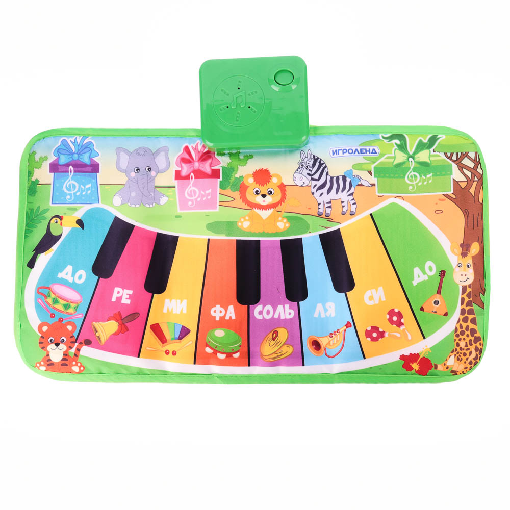 ИГРОЛЕНД Пианино музыкальное напольное, звук, 3хАА, PP, текстиль, 15х30х4см, 2 дизайна, арт.№ 272-725