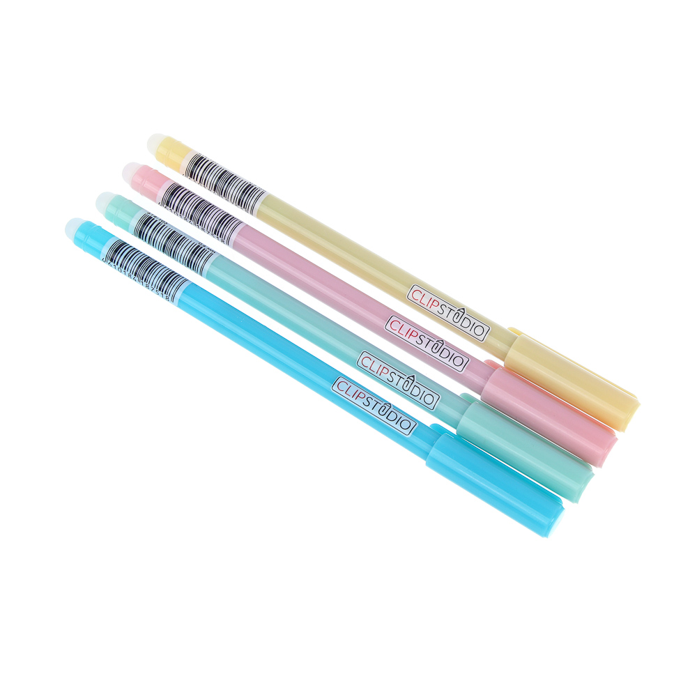 Ручка гелевая ClipStudio "пиши-стирай" синяя, наконечник 0,6 мм, 4 дизайна корпуса, арт.№ 614-103