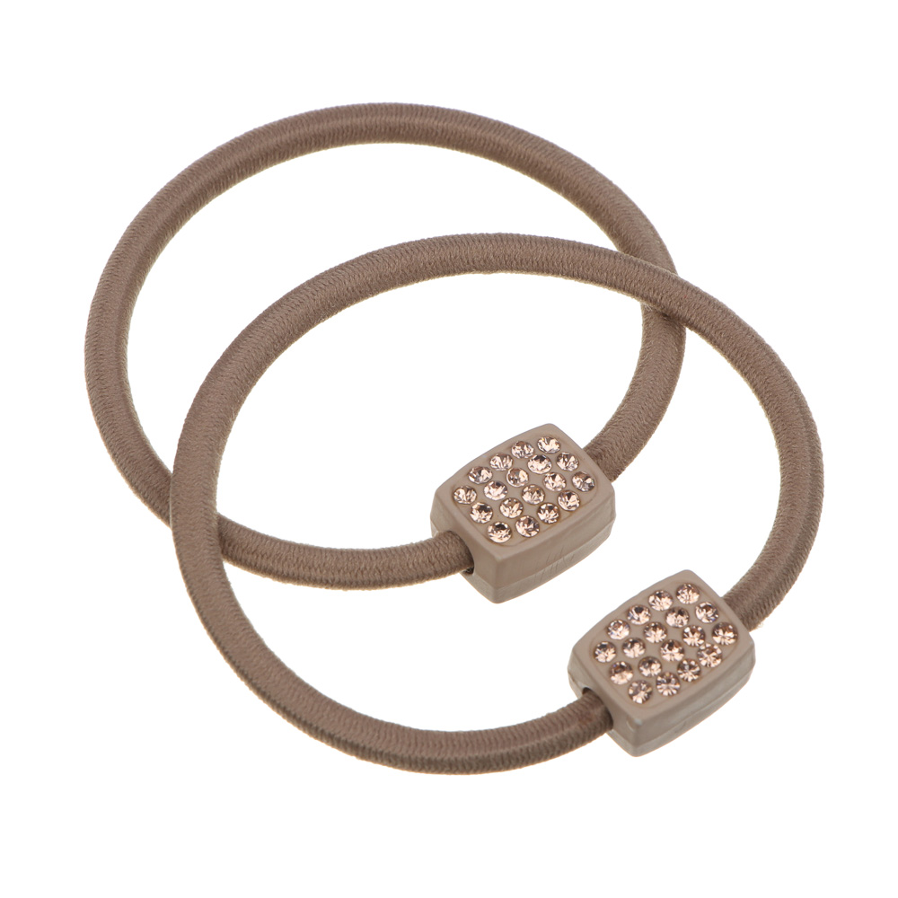 Резинки для волос ЮНИLOOK  2шт, d5,5см, полиэстер, пластик, 3 дизайна, 2 цвета, ACS-64, арт.№ 322-029