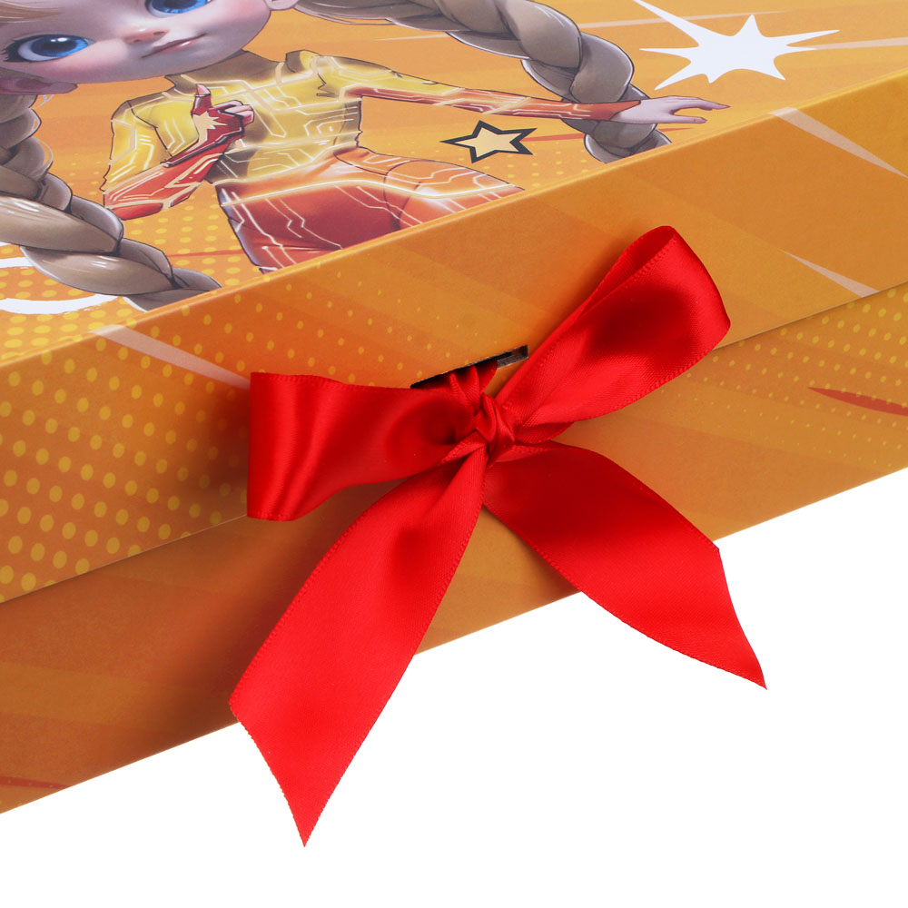 BY Коробка подарочная складная с лентой, тиснение фольгой, 28x20x9см, Заря, арт.№ 207-064