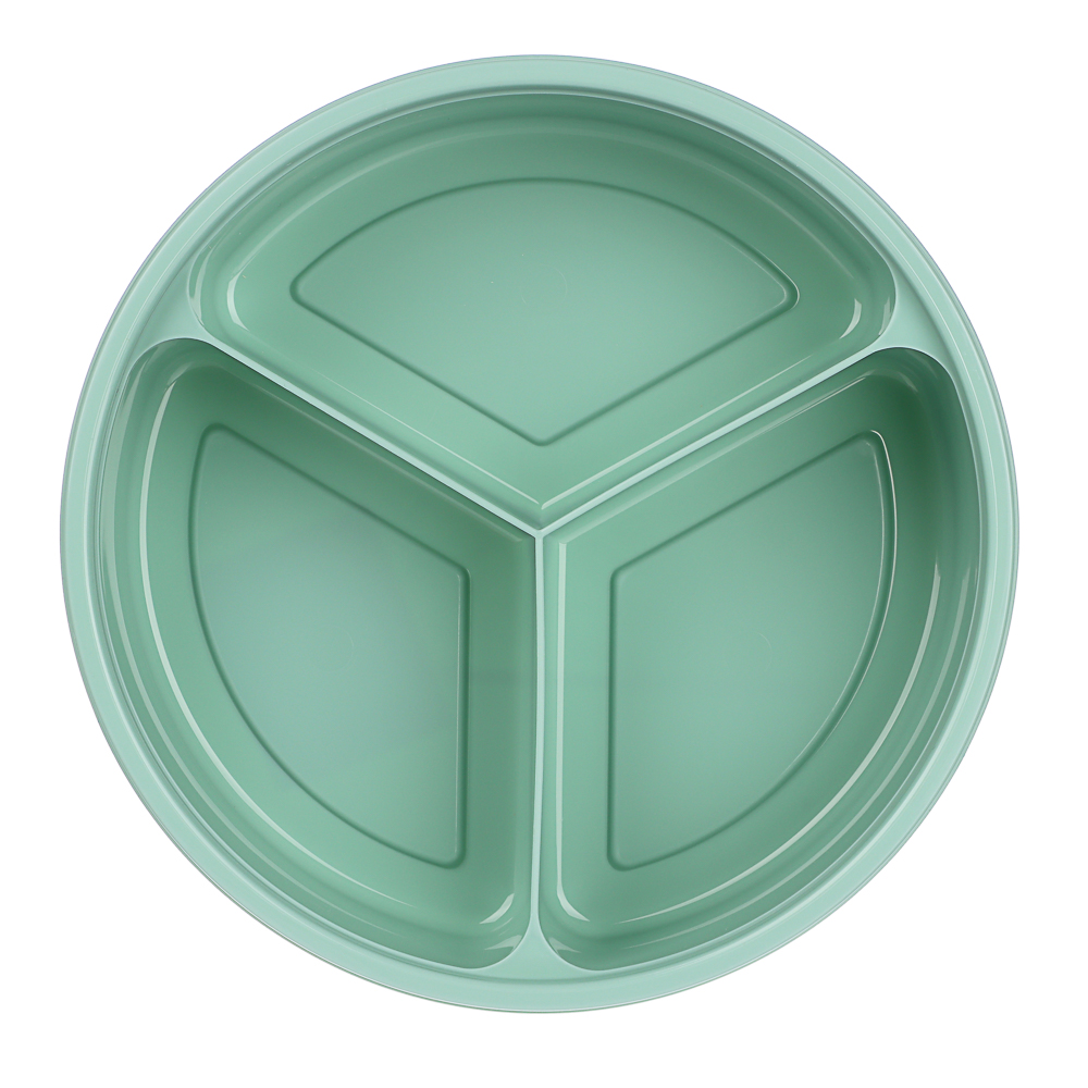 Контейнер-менажница круглый 0,9л D-20см, 3 секции (3x300мл), пластик, 2 цвета, арт.№ 861-434