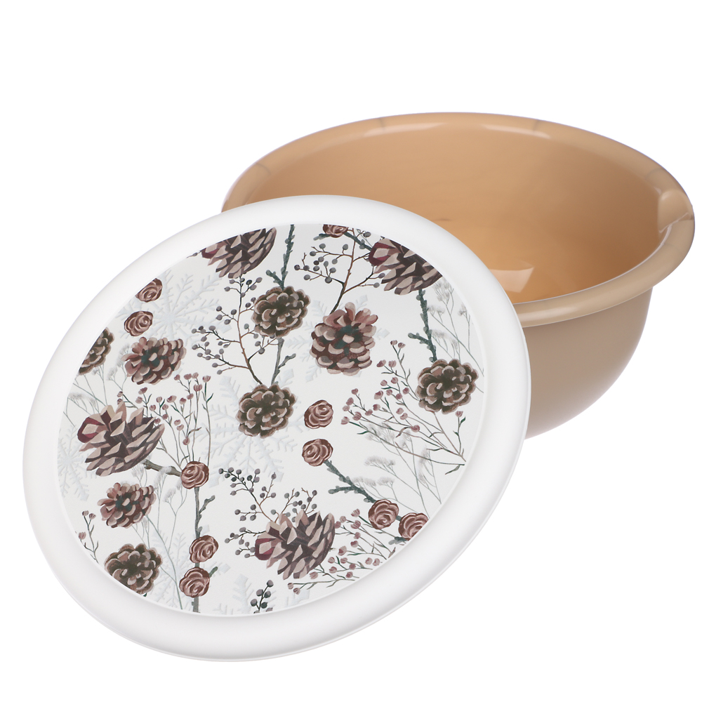 Шишки, Гном Миска с крышкой 1,2л, пластик, 2 дизайна, арт.№ 861-472