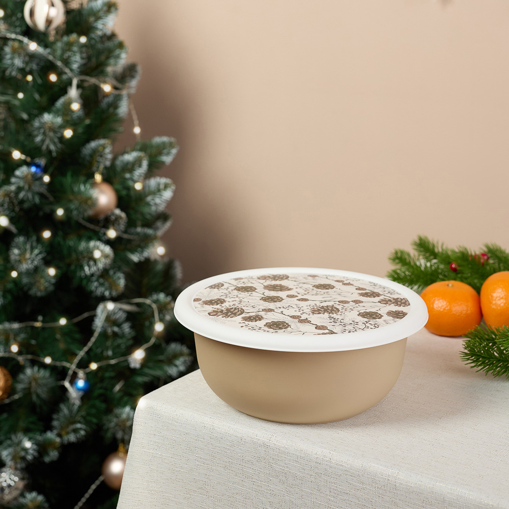 Шишки, Гном Миска с крышкой 2,1л, пластик, 2 дизайна, арт.№ 861-473