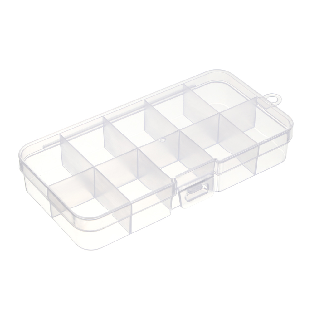 Контейнер для бисера 10 отделений, 12,7x6,5x2,3см, пластик, арт.№ 366-240