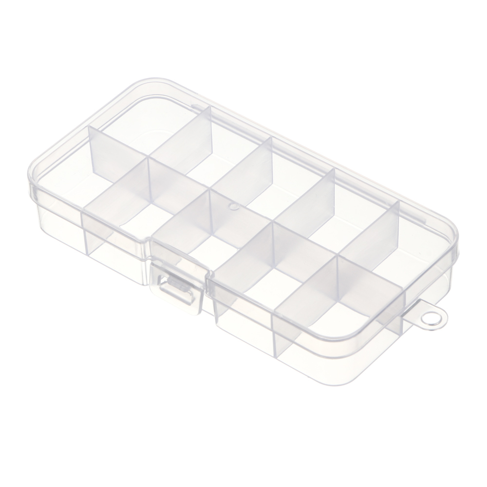 Контейнер для бисера 10 отделений, 12,7x6,5x2,3см, пластик, арт.№ 366-240