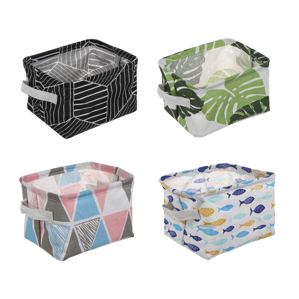 VETTA Барселона Короб складной, текстиль, водоотталкивающая пропитка, 16х20х13 см, 4 дизайна, арт.№ 457-726