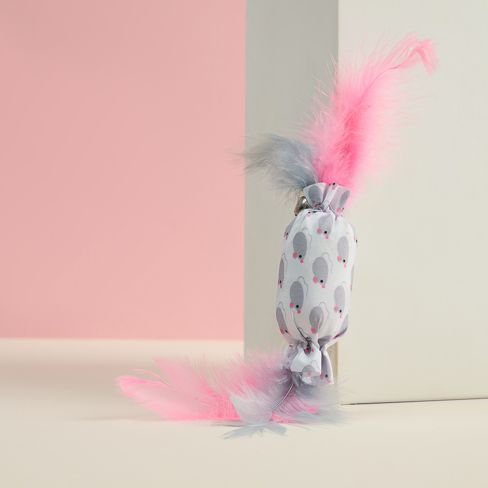 VETTA Игрушка для домашних животных, ПЭ, перья, 5,5х2,5 см, арт.№ 273-130