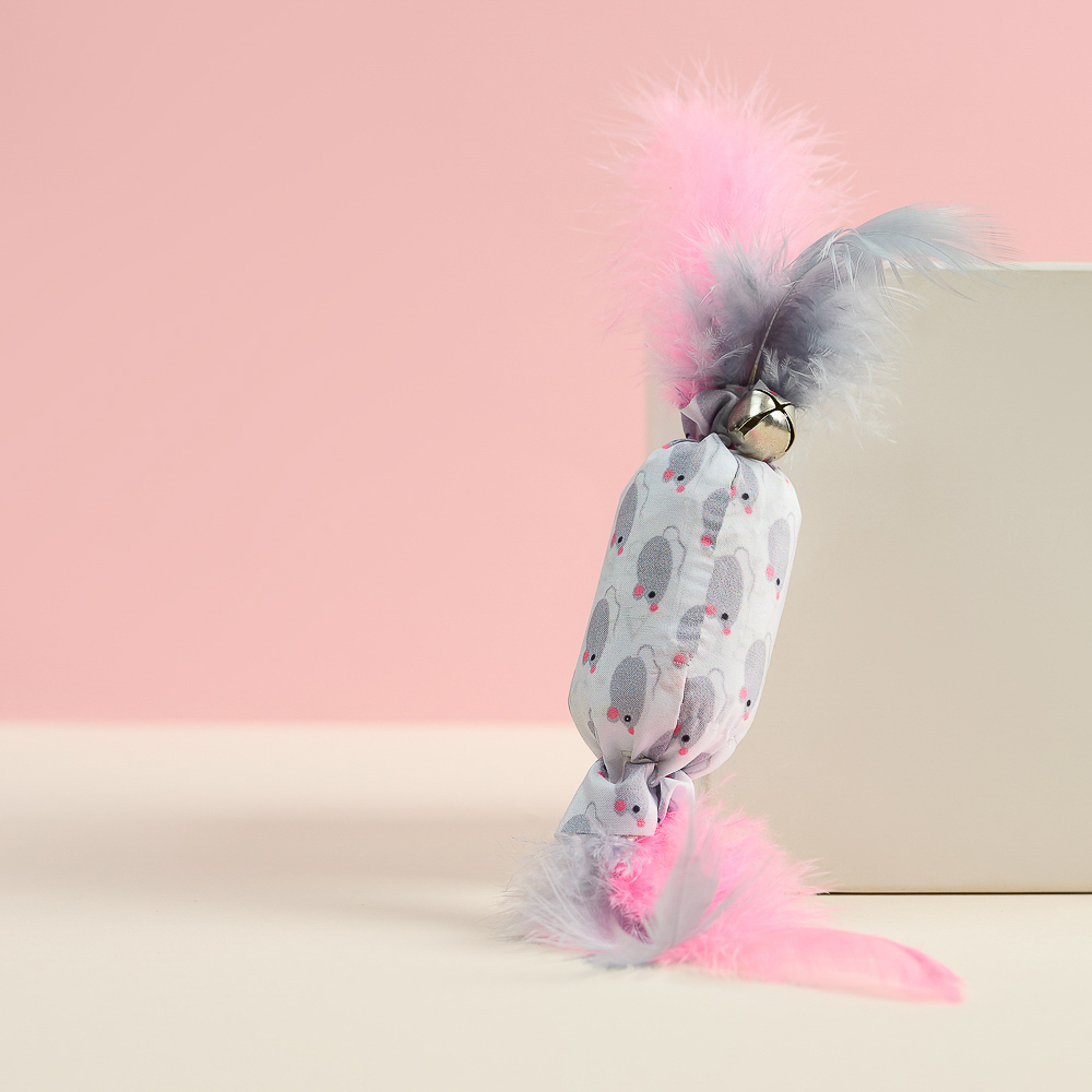 VETTA Игрушка для домашних животных, ПЭ, перья, 5,5х2,5 см, арт.№ 273-130